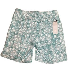 Adidas Women's Golf Shorts Size 2 Blue Printed Flat Front 7" Athleisure $65 NWT